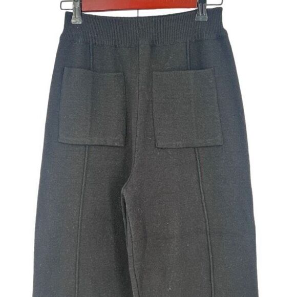 Fineapple‎ Knit Black Barrell Hi Rise Pants Small Stretch Witchy Goth crop - Picture 6 of 10